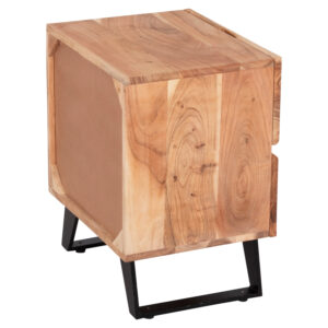 ΚΟΜΟΔΙΝΟ ΜΕ 2 ΣΥΡΤΑΡΙΑ ΜΑΣΙΦ ΞΥΛΟ ΑΚΑΚΙΑΣ-ΜΕΤΑΛΛΟ 45x35x56Yεκ.