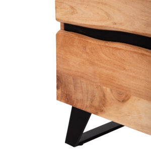 ΚΟΜΟΔΙΝΟ ΜΕ 2 ΣΥΡΤΑΡΙΑ ΜΑΣΙΦ ΞΥΛΟ ΑΚΑΚΙΑΣ-ΜΕΤΑΛΛΟ 45x35x56Yεκ.