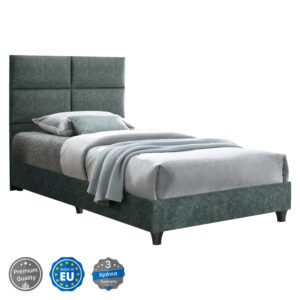 ΚΡΕΒΑΤΙ ΑΠΟ ΠΡΑΣΙΝΟ ΥΦΑΣΜΑ τύπου NUBUCK ΓΙΑ ΣΤΡΩΜΑ 90x200 εκ.