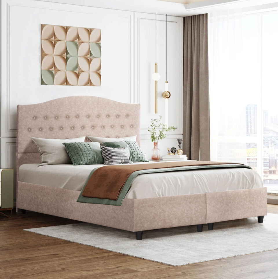 ΚΡΕΒΑΤΙ ΜΠΕΖ ΥΦΑΣΜΑ Τ. NUBUCK ΓΙΑ ΣΤΡΩΜΑ 150x200εκ.