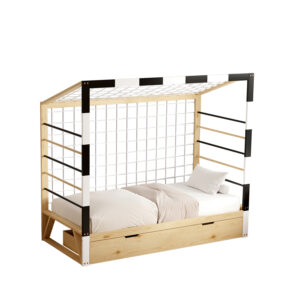 ΚΡΕΒΑΤΙ ΠΑΙΔΙΚΟ ΜΕ ΣΥΡΤΑΡΙ GOALIE ΞΥΛΟ ΠΕΥΚΟΥ ΦΥΣΙΚΟ-ΛΕΥΚΟ-ΜΑΥΡΟ- 190x90εκ