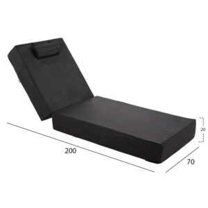 ΜΑΞΙΛΑΡΙ ΞΑΠΛΩΣΤΡΑΣ TEXTILENE ΜΑΥΡΟ 200(120+80)x70x20Yεκ.