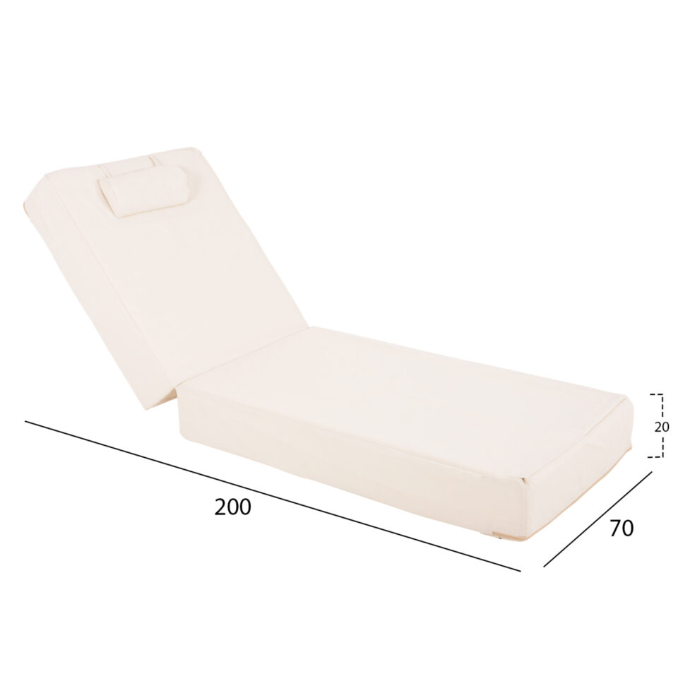 ΜΑΞΙΛΑΡΙ ΞΑΠΛΩΣΤΡΑΣ TEXTILENE ΜΠΕΖ 200(120+80)x70x20Yεκ.