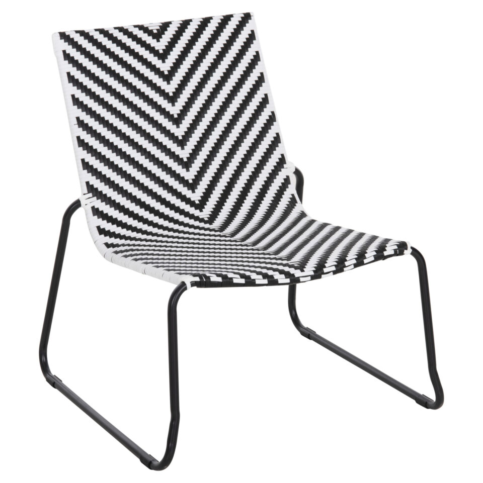 ΜΕΤΑΛΛΙΚΗ ΚΑΡΕΚΛΑ ΜΑΥΡΟ & ΑΣΠΡΟ ΣΥΝΘ.RATTAN 66x68x75Υεκ.