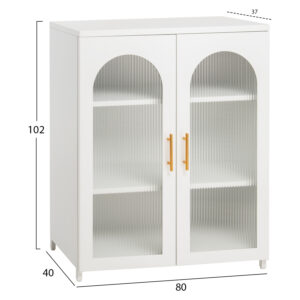 ΜΕΤΑΛΛΙΚΟ ΝΤΟΥΛΑΠΙ ΒΙΤΡΙΝΑ ΛΕΥΚΟ 80x37-40x102Y εκ.