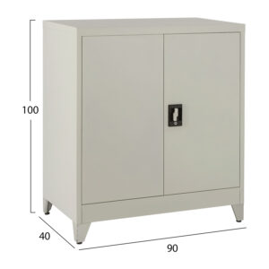 ΝΤΟΥΛΑΠΑ ΜΕΤΑΛΛΙΚΗ 2-ΦΥΛΛΗ ΜΕ 2 ΑΠΟΘ.ΧΩΡΟΥΣ & ΠΟΔΙΑ-ΓΚΡΙ 90Χ40Χ100Υεκ.