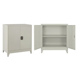 ΝΤΟΥΛΑΠΑ ΜΕΤΑΛΛΙΚΗ 2-ΦΥΛΛΗ ΜΕ 2 ΑΠΟΘ.ΧΩΡΟΥΣ & ΠΟΔΙΑ-ΓΚΡΙ 90Χ40Χ100Υεκ.