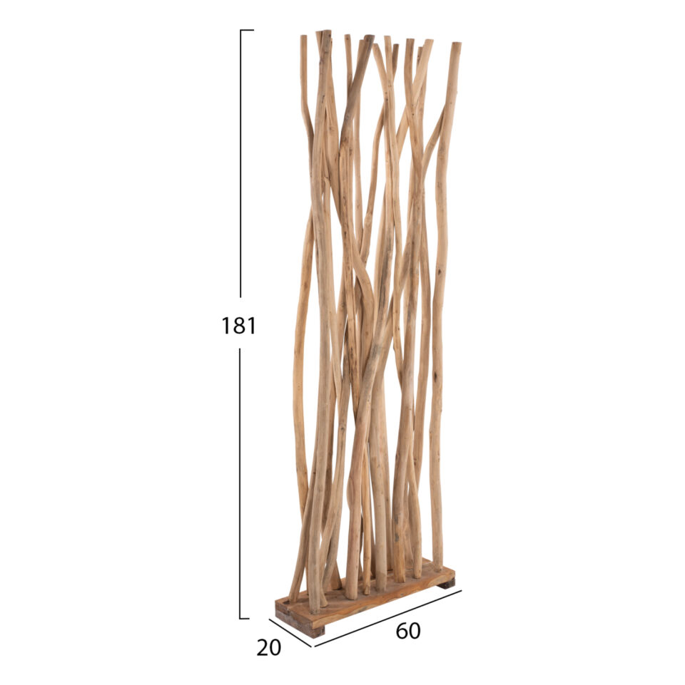 ΠΑΡΑΒΑΝ ΑΠΟ ΜΑΣΙΦ ΞΥΛΟ ΤEAK ΦΥΣΙΚΟ 60x20x181 ΕΚ.