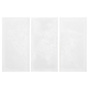 ΠΙΝΑΚΑΣ 3-ΠΤΥΧΟΣ WORLD MAP MDF ΣΕ ΥΠΟΛΕΥΚΟ ΧΡΩΜΑ 180x4(πάχος)x120Υεκ.