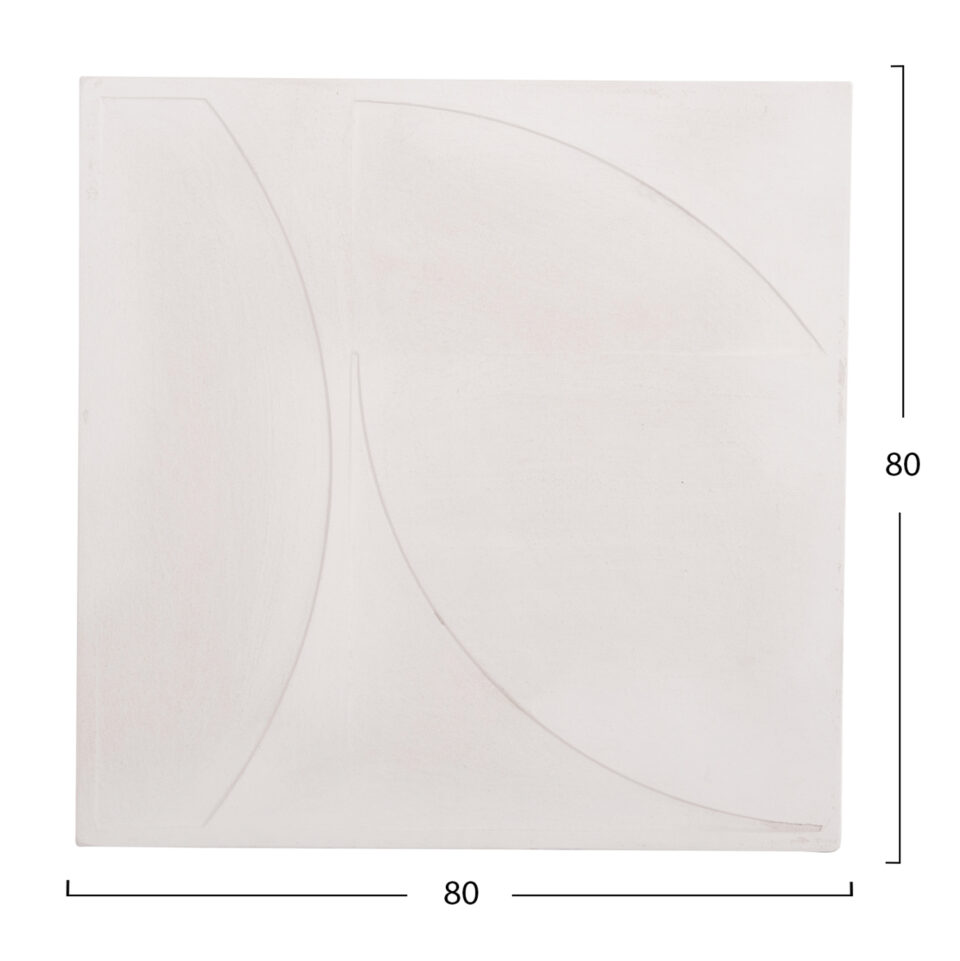 ΠΙΝΑΚΑΣ ΤΕΤΡΑΓΩΝΟΣ MDF ΣΕ ΥΠΟΛΕΥΚΟ ΧΡΩΜΑ 80x4(πάχος)x80Υεκ.