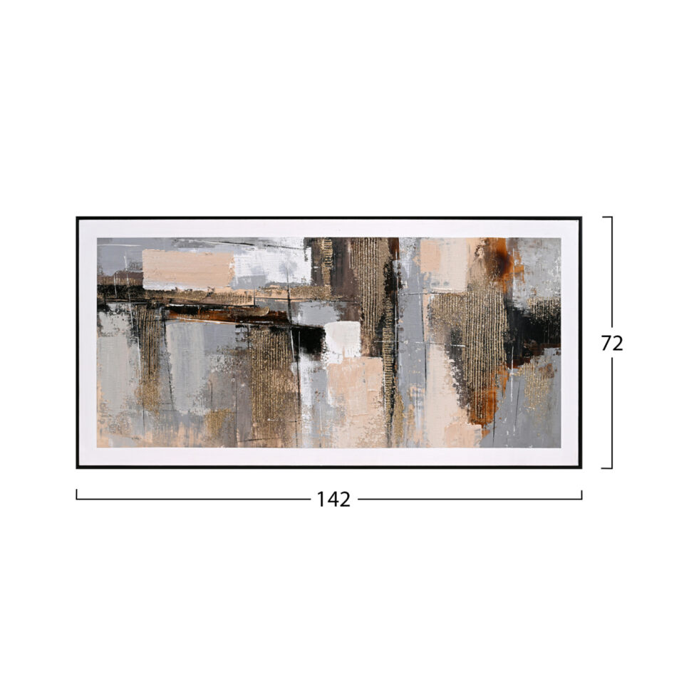 ΠΙΝΑΚΑΣ ΤΟΙΧΟΥ ABSTRACT ΜΕ ΚΟΡΝΙΖΑ ΜΑΥΡΗ-ΚΑΜΒΑΣ 142x4.5x72Υεκ