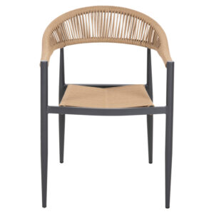 ΠΟΛΥΘΡΟΝΑ ΑΛΟΥΜΙΝΙΟΥ ΑΝΘΡΑΚΙ PΕ RATTAN ΜΠΕΖ 56x55,5x78Υ εκ.
