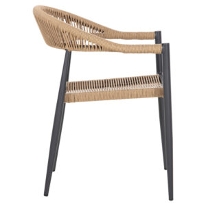 ΠΟΛΥΘΡΟΝΑ ΑΛΟΥΜΙΝΙΟΥ ΑΝΘΡΑΚΙ PΕ RATTAN ΜΠΕΖ 56x55,5x78Υ εκ.