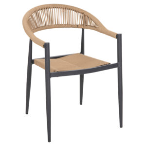 ΠΟΛΥΘΡΟΝΑ ΑΛΟΥΜΙΝΙΟΥ ΑΝΘΡΑΚΙ PΕ RATTAN ΜΠΕΖ 56x55,5x78Υ εκ.