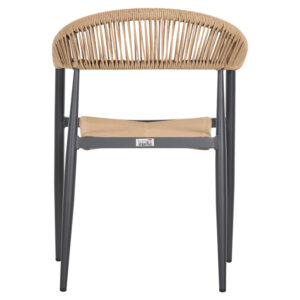 ΠΟΛΥΘΡΟΝΑ ΑΛΟΥΜΙΝΙΟΥ ΑΝΘΡΑΚΙ PΕ RATTAN ΜΠΕΖ 56x55,5x78Υ εκ.