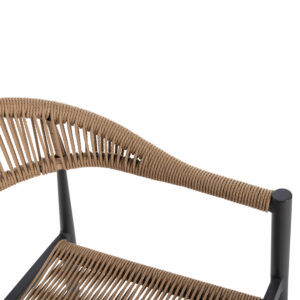 ΠΟΛΥΘΡΟΝΑ ΑΛΟΥΜΙΝΙΟΥ ΑΝΘΡΑΚΙ PΕ RATTAN ΜΠΕΖ 56x55,5x78Υ εκ.
