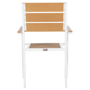ΠΟΛΥΘΡΟΝΑ ΑΛΟΥΜΙΝΙΟΥ ΛΕΥΚΗ-POLYWOOD ΣΕ ΦΥΣΙΚΟ 55x55x86Υεκ.