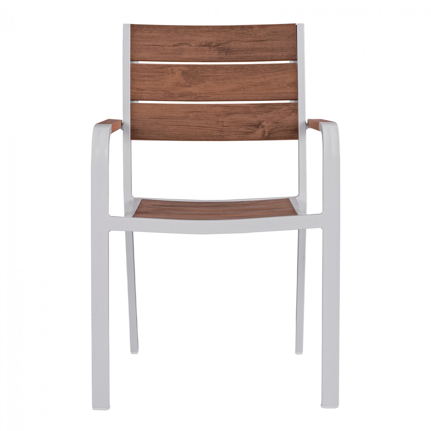 ΠΟΛΥΘΡΟΝΑ ΑΛΟΥΜΙΝΙΟΥ ΛΕΥΚΗ ΜΕ POLYWOOD 55x56x85Υ εκ.