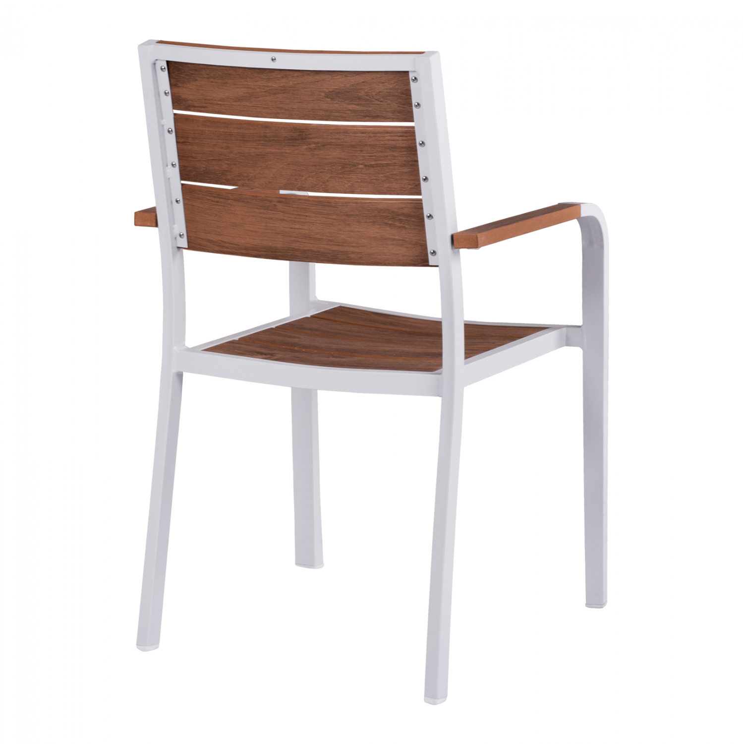 ΠΟΛΥΘΡΟΝΑ ΑΛΟΥΜΙΝΙΟΥ ΛΕΥΚΗ ΜΕ POLYWOOD 55x56x85Υ εκ.