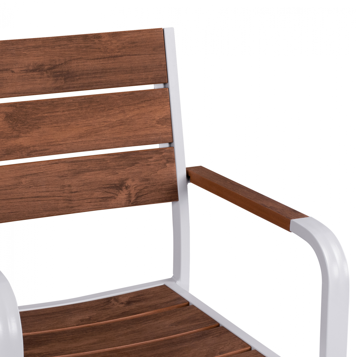 ΠΟΛΥΘΡΟΝΑ ΑΛΟΥΜΙΝΙΟΥ ΛΕΥΚΗ ΜΕ POLYWOOD 55x56x85Υ εκ.