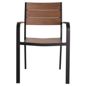 ΠΟΛΥΘΡΟΝΑ ΑΛΟΥΜΙΝΙΟΥ ΜΑΥΡΗ ΜΕ POLYWOOD 56x55x85,5Yεκ.
