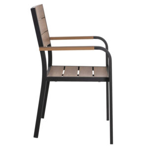 ΠΟΛΥΘΡΟΝΑ ΑΛΟΥΜΙΝΙΟΥ ΜΑΥΡΗ ΜΕ POLYWOOD 56x55x85,5Yεκ.