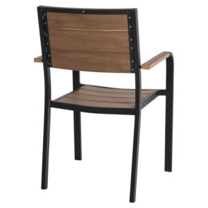 ΠΟΛΥΘΡΟΝΑ ΑΛΟΥΜΙΝΙΟΥ ΜΑΥΡΗ ΜΕ POLYWOOD 56x55x85,5Yεκ.