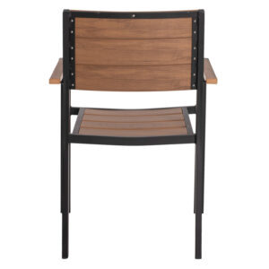 ΠΟΛΥΘΡΟΝΑ ΑΛΟΥΜΙΝΙΟΥ ΜΑΥΡΗ ΜΕ POLYWOOD 56x55x85,5Yεκ.