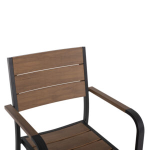ΠΟΛΥΘΡΟΝΑ ΑΛΟΥΜΙΝΙΟΥ ΜΑΥΡΗ ΜΕ POLYWOOD 56x55x85,5Yεκ.