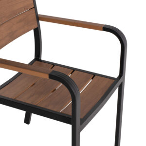 ΠΟΛΥΘΡΟΝΑ ΑΛΟΥΜΙΝΙΟΥ ΜΑΥΡΗ ΜΕ POLYWOOD 56x55x85,5Yεκ.