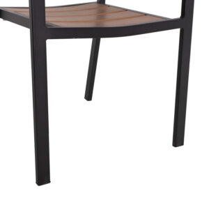ΠΟΛΥΘΡΟΝΑ ΑΛΟΥΜΙΝΙΟΥ ΜΑΥΡΗ ΜΕ POLYWOOD 56x55x85,5Yεκ.