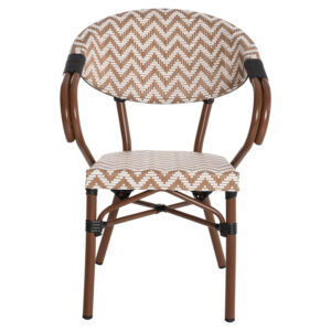 ΠΟΛΥΘΡΟΝΑ BAMBOO LOOK ΚΑΦΕ-ΛΕΥΚΟ 556,5x56,5x82 εκ.