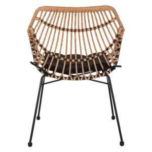 ΠΟΛΥΘΡΟΝΑ ΕΠΑΓΓΕΛΜΑΤΙΚΗ ΜΑΥΡΟ ΜΕΤΑΛΛΟ RATTAN ΜΠΕΖ & ΜΑΞΙΛΑΡΙ 58,5x60,5x80 εκ.