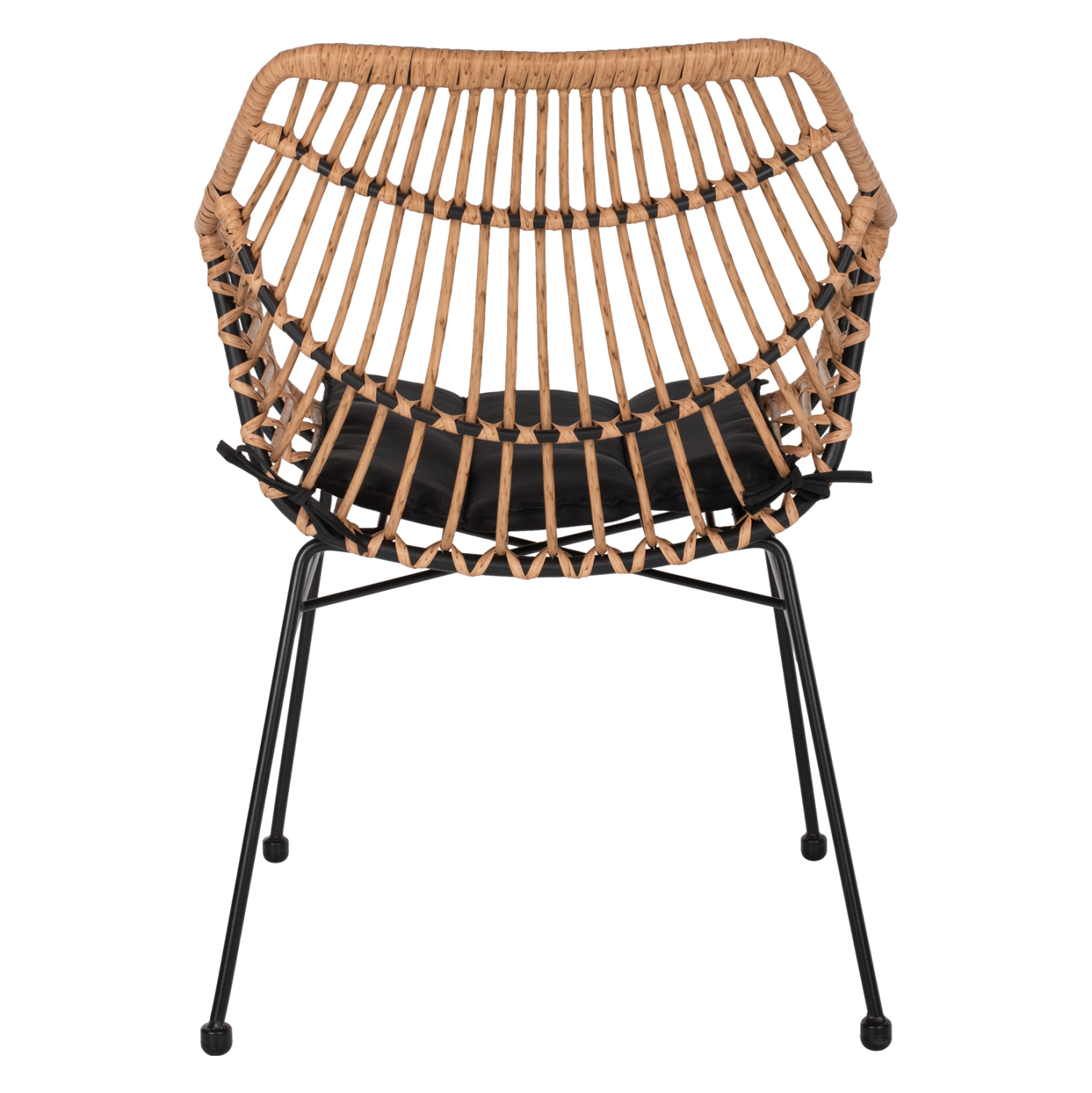 ΠΟΛΥΘΡΟΝΑ ΕΠΑΓΓΕΛΜΑΤΙΚΗ ΜΑΥΡΟ ΜΕΤΑΛΛΟ RATTAN ΜΠΕΖ & ΜΑΞΙΛΑΡΙ 58,5x60,5x80 εκ.