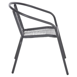 ΠΟΛΥΘΡΟΝΑ ΜΕΤΑΛΛΟ ΓΚΡΙ-ΣΥΝΘ. RATTAN ΓΚΡΙ 54x61x75Υεκ.