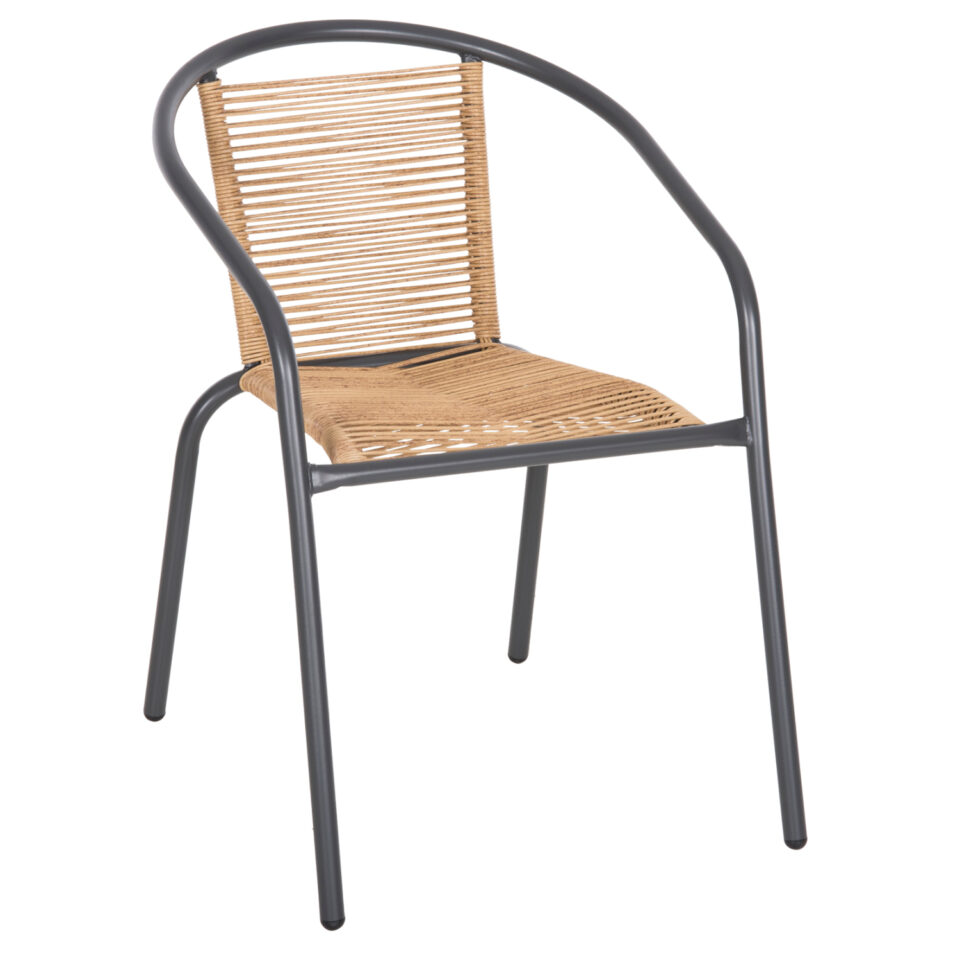 ΠΟΛΥΘΡΟΝΑ ΜΕΤΑΛΛΟ ΓΚΡΙ-ΣΥΝΘ. RATTAN ΣΕ ΦΥΣΙΚΟ 54x61x75Υεκ.