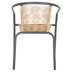 ΠΟΛΥΘΡΟΝΑ ΜΕΤΑΛΛΟ ΓΚΡΙ-ΣΥΝΘ. RATTAN ΣΕ ΦΥΣΙΚΟ 54x61x75Υεκ.