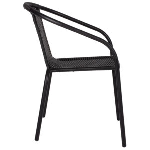 ΠΟΛΥΘΡΟΝΑ ΚΑΡΕΚΛΑ ΜΕΤΑΛΛΙΚΗ ΜΑΥΡΗ ΜΕ WICKER ΜΑΥΡΟ 50x55x73Y εκ.FB95015.03