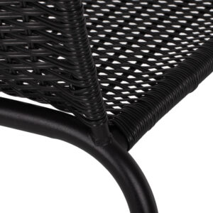 ΠΟΛΥΘΡΟΝΑ ΚΑΡΕΚΛΑ ΜΕΤΑΛΛΙΚΗ ΜΑΥΡΗ ΜΕ WICKER ΜΑΥΡΟ 50x55x73Y εκ.FB95015.03