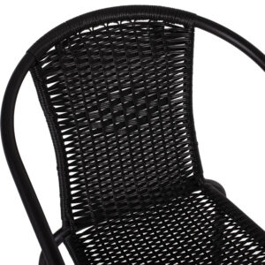 ΠΟΛΥΘΡΟΝΑ ΚΑΡΕΚΛΑ ΜΕΤΑΛΛΙΚΗ ΜΑΥΡΗ ΜΕ WICKER ΜΑΥΡΟ 50x55x73Y εκ.FB95015.03