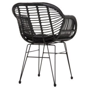 ΠΟΛΥΘΡΟΝΑ ΜΕ ΜΑΞΙΛΑΡΙ ΜΕΤΑΛΛΙΚΗ ΜΕ WICKER ΜΑΥΡΟ 58x59x82Υεκ.