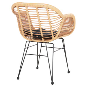 ΠΟΛΥΘΡΟΝΑ ΜΕ ΜΑΞΙΛΑΡΙ ΜΕΤΑΛΛΙΚΗ ΜΕ WICKER ΜΠΕΖ 58x59x82Υ