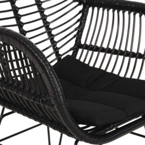 ΠΟΛΥΘΡΟΝΑ ΜΕ ΜΑΞΙΛΑΡΙ ΜΕΤΑΛΛΙΚΗ ΜΕ WICKER ΜΑΥΡΟ 58x59x82Υεκ.