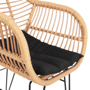 ΠΟΛΥΘΡΟΝΑ ΜΕ ΜΑΞΙΛΑΡΙ ΜΕΤΑΛΛΙΚΗ ΜΕ WICKER ΜΠΕΖ 58x59x82Υ
