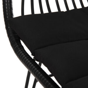 ΠΟΛΥΘΡΟΝΑ ΜΕ ΜΑΞΙΛΑΡΙ ΜΕΤΑΛΛΙΚΗ ΜΕ WICKER ΜΑΥΡΟ 58x59x82Υεκ.