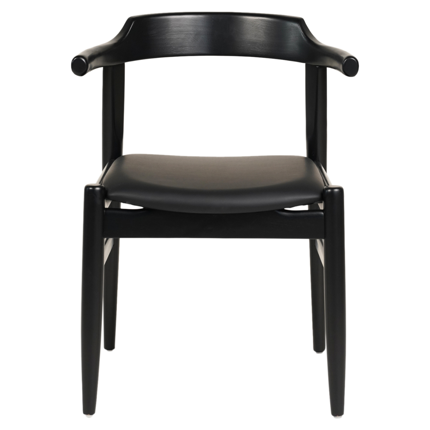 ΠΟΛΥΘΡΟΝΑ ΤΡΑΠΕΖΑΡΙΑΣ RUBBERWOOD & PU ΣΕ ΜΑΥΡΟ 57x54x74Υεκ.