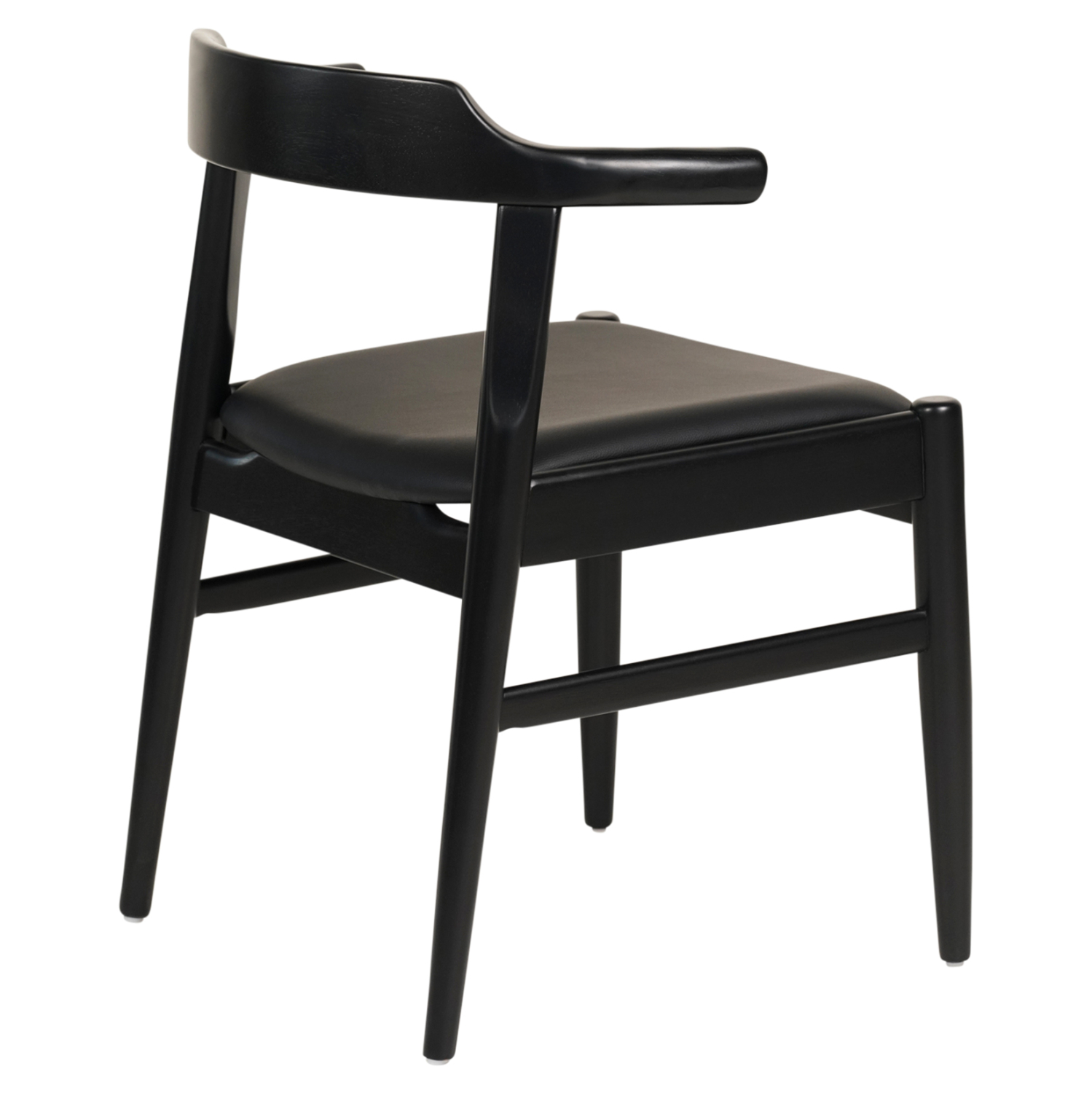 ΠΟΛΥΘΡΟΝΑ ΤΡΑΠΕΖΑΡΙΑΣ RUBBERWOOD & PU ΣΕ ΜΑΥΡΟ 57x54x74Υεκ.