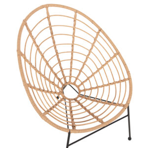 ΠΟΛΥΘΡΟΝΑ ΤΥΠΟΥ ΦΩΛΙΑ ΜΕΤΑΛΛΙΚΗ ΜΕ WICKER ΜΠΕΖ 73x78x88Υεκ.