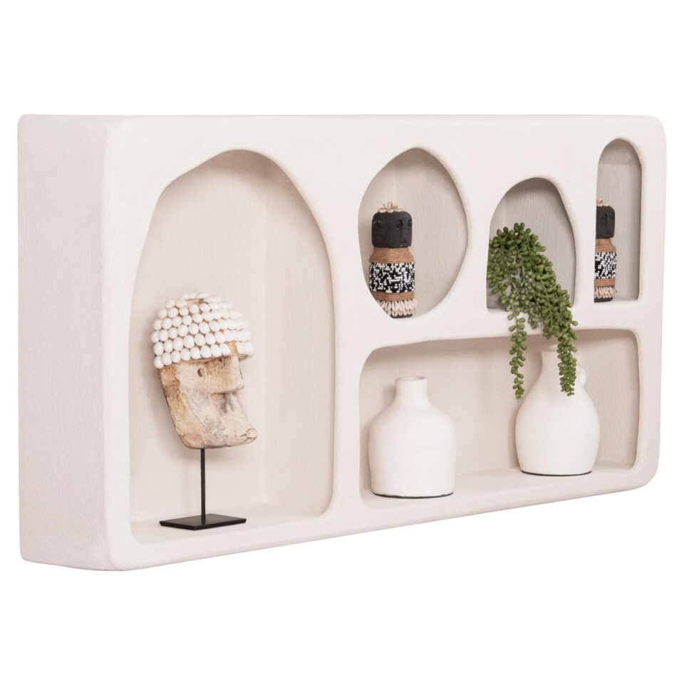 ΡΑΦΙ ΤΟΙΧΟΥ ΣΕΙΡΑ SANTORINI MDF ΣΕ ΥΠΟΛΕΥΚΟ 120x18x60Υεκ.