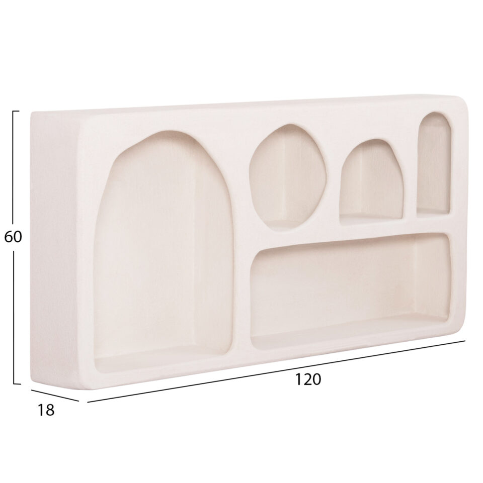 ΡΑΦΙ ΤΟΙΧΟΥ ΣΕΙΡΑ SANTORINI MDF ΣΕ ΥΠΟΛΕΥΚΟ 120x18x60Υεκ.